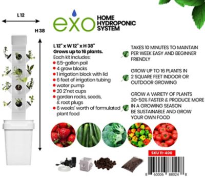 Image showing  4-Tier 16 Plant Hydroponic Garden Tower Will Grow 16 Vegetables