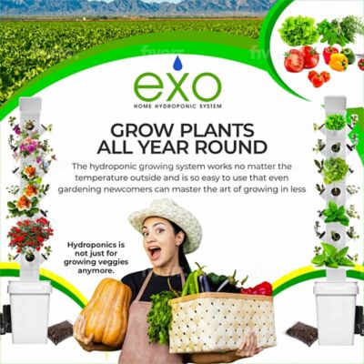 Image showing 5 th EXO 4-Tier 16 Plant Hydroponic Garden Tower Will Grow 16 Vegetables