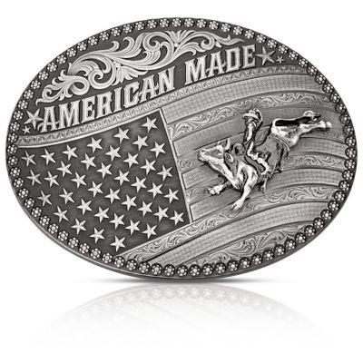 Montana Silversmiths American Made Tradition Buckle with Bull Rider, 49910MA-160