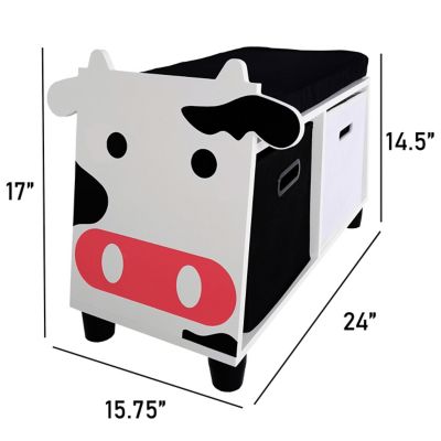 Image showing  Childrens Cow Storage Bench With Cushion