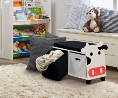 Image showing  Childrens Cow Storage Bench With Cushion