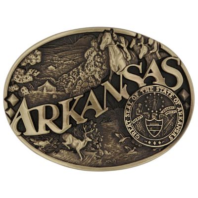 Montana Silversmiths Arkansas State Heritage Attitude Buckle, 60811ARC