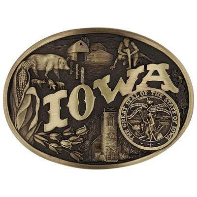 Montana Silversmiths Iowa State Heritage Attitude Buckle, 60811IAC