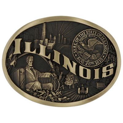 Montana Silversmiths Illinois State Heritage Attitude Buckle, 60811ILC