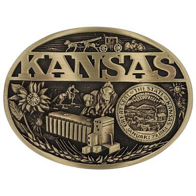 Montana Silversmiths Kansas State Heritage Attitude Buckle, 60811KSC