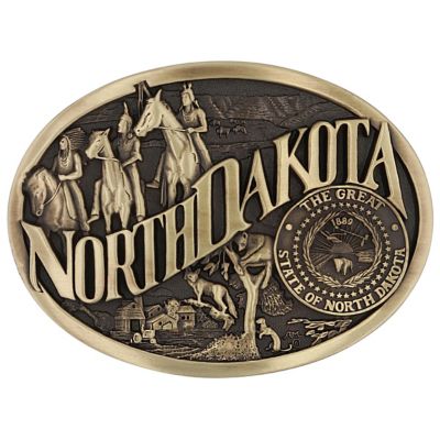 Montana Silversmiths North Dakota State Heritage Attitude Buckle, 60811NDC