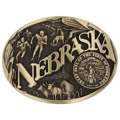 Montana Silversmiths Nebraska State Heritage Attitude Buckle, 60811NEC