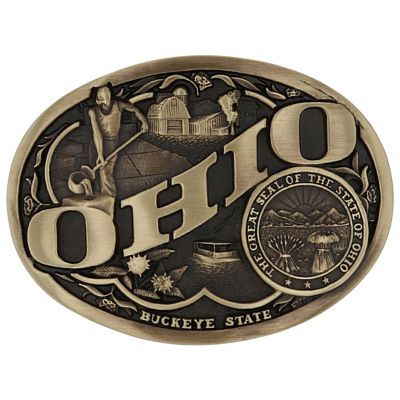 Montana Silversmiths Ohio State Heritage Attitude Buckle, 60811OHC