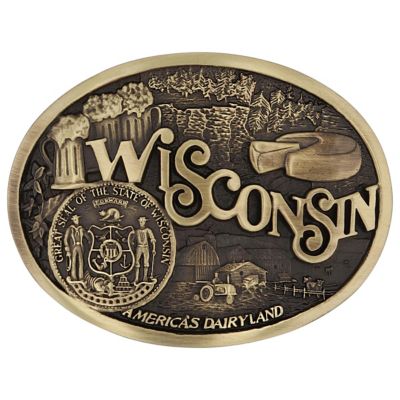 Montana Silversmiths Wisconsin State Heritage Attitude Buckle, 60811WIC