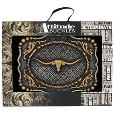Image showing  Framed Longhorn Attitude Buckle, A1003P
