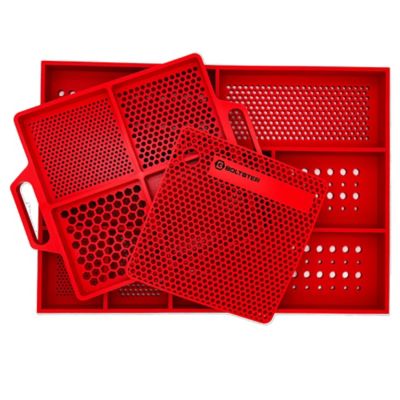 Boltster Ultimate Bundle (1 Organizer, 1 Organizing Tray, 1 Top Box Tray), Red