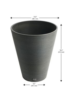 Image showing  Plastic Valencia Round Taper Ribbed Planter