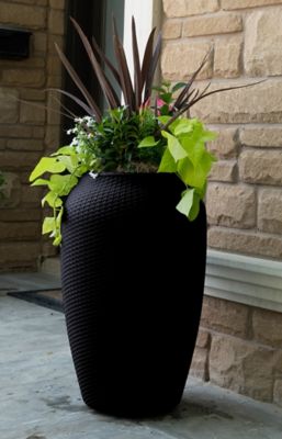 Image showing  Wicker Planter 28 in. Black