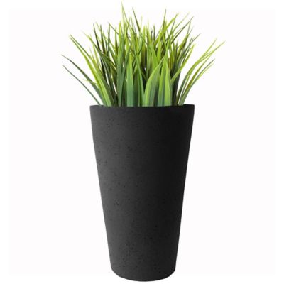 Image showing  25 in. Tall Crete Planter Black