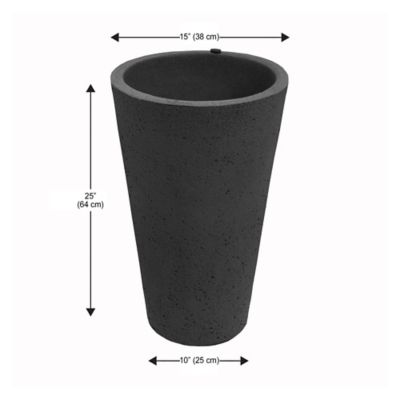 Image showing  25 in. Tall Crete Planter Black