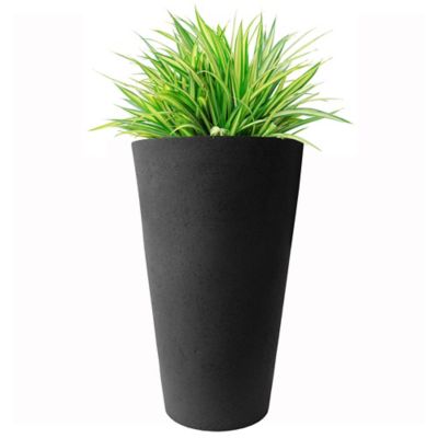 Image showing  30 in. Tall Crete Planter Black