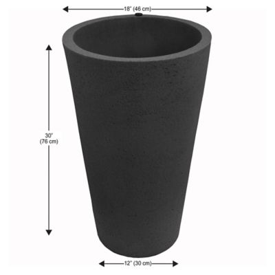 Image showing  30 in. Tall Crete Planter Black