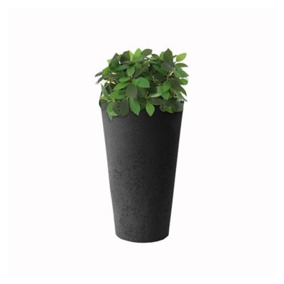 Image showing  20 in. Tall Crete Planter Black, 2 pk.