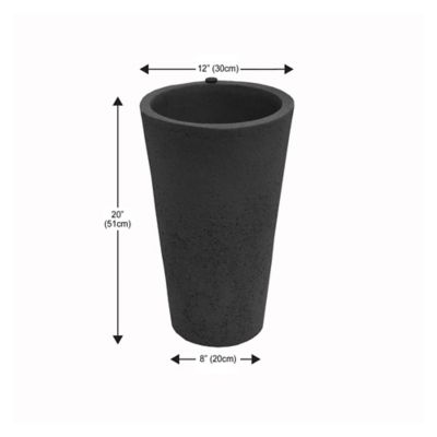 Image showing  20 in. Tall Crete Planter Black, 2 pk.