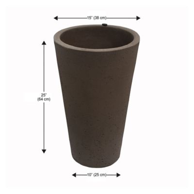 Image showing  25 in. Tall Crete Planter Brownstone