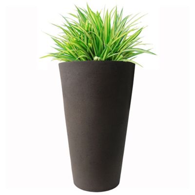 Image showing  30 in. Tall Crete Planter Brownstone