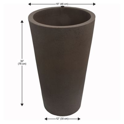 Image showing  30 in. Tall Crete Planter Brownstone