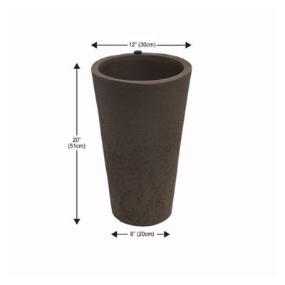 Image showing  20 in. Tall Crete Planter Brownstone, 2 pk.