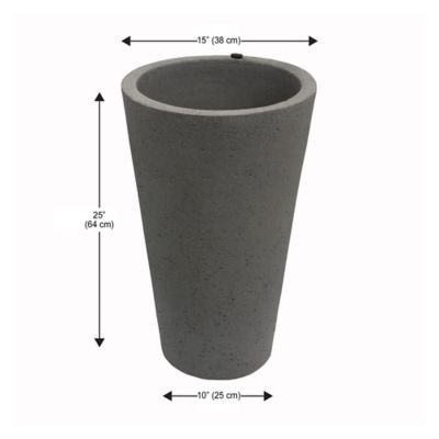 Image showing  25 in. Tall Crete Planter Warm Gray