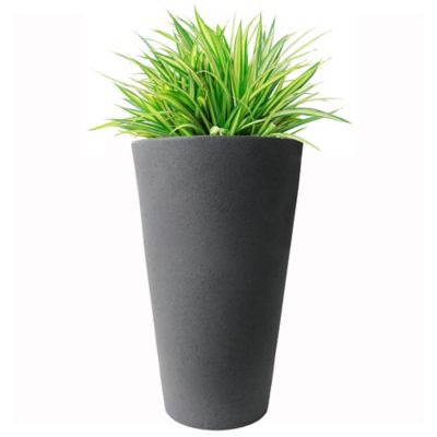 Image showing  30 in. Tall Crete Planter Warm Gray
