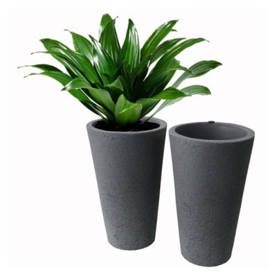 Algreen 20 in. Tall Crete Planter Warm Gray, 2 pk.