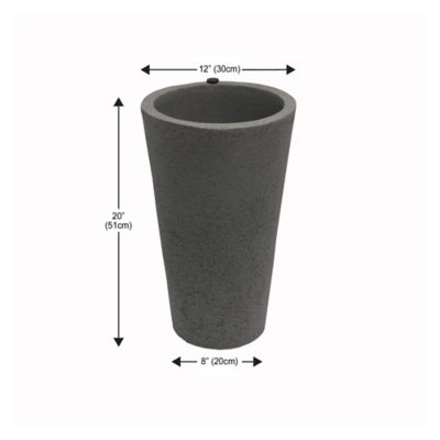Image showing  20 in. Tall Crete Planter Warm Gray, 2 pk.