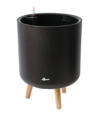 Algreen 12.7 in. Self Water Planter with Stand Mocha