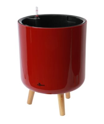 Algreen Modena 12.7 in. Planter with Stand Red