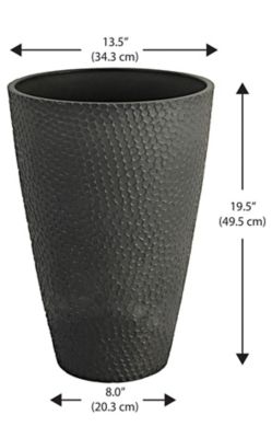 Image showing  Valencia Hammered Planter, 14 x 20, Charcoal