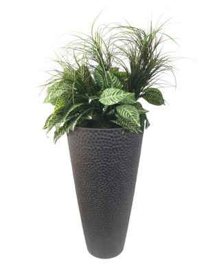 Image showing  Valencia Hammered Planter, 14 x 28, Charcoal