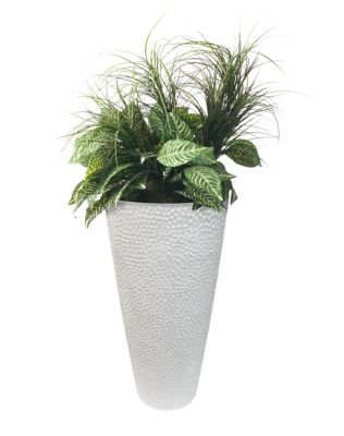 Image showing  Valencia Hammered Planter, 14 x 28, White