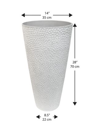 Image showing  Valencia Hammered Planter, 14 x 28, White