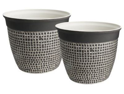 Algreen Mosaic Planter 16 in. x 14 in. H Brown, 2 pk.