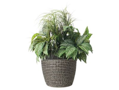 Image showing  Mosaic Planter 16 in. x 14 in. H Brown, 2 pk.