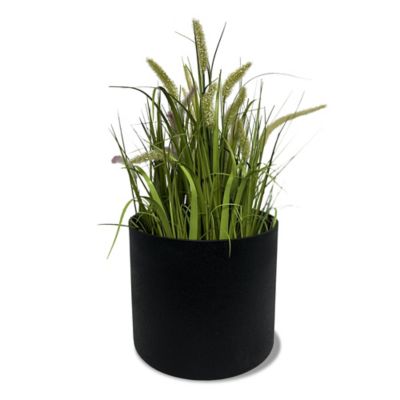 Image showing 1 th Algreen Acerra Cylinder Planter 13 x 11.5H Black, 2 pk.