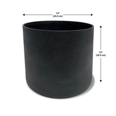 Image showing 2 th Algreen Acerra Cylinder Planter 13 x 11.5H Black, 2 pk.