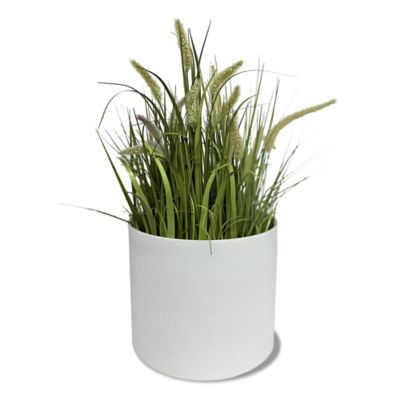 Image showing 1 th Algreen Acerra Cylinder Planter 13 x 11.5H White, 2 pk.