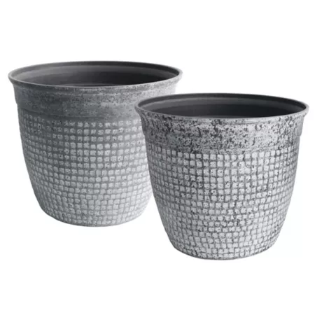 Algreen Acerra mosaic planter 16 x 14 concrete 2 pkg. Planters