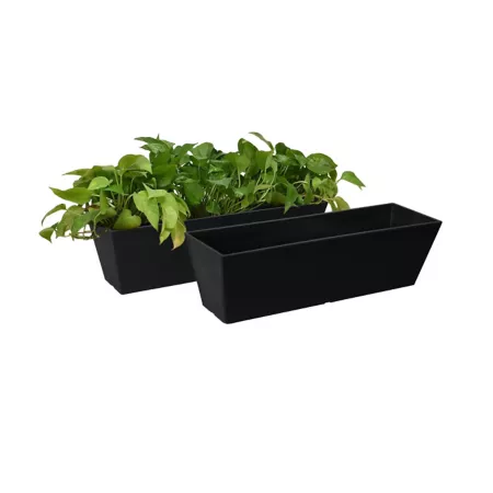 Algreen Acerra Windowbox 22 x 6 x 6 H Black 2 pk. Window Boxes