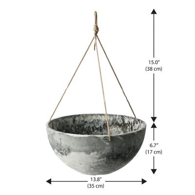 Image showing  Acerra 14 in. Hanging Basket Gray, 2 pk.