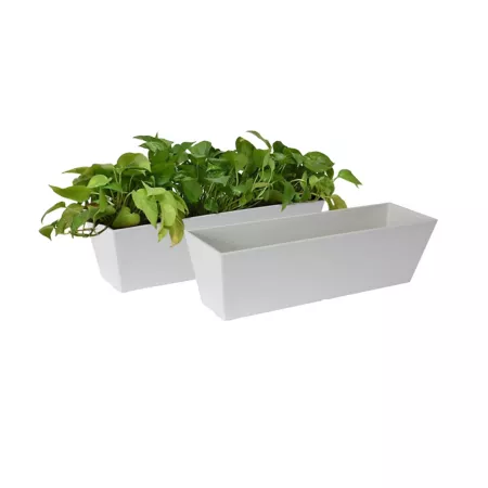 Algreen Acerra Windowbox 22 x 6 x 6 H White 2 pk. Window Boxes