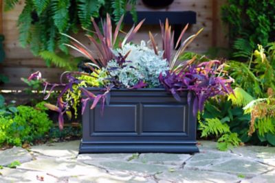 Image showing 6 th Algreen Covington Trough Planter Self Water 30 in. Black