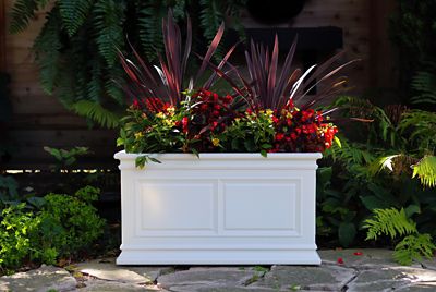 Image showing  Covington Trough Planter 30 in. White