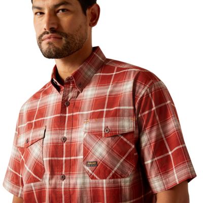 Image showing 3 th Ariat Men's Rebar Made Tough Durastretch Collared Short-Sleeve Work Shirt
