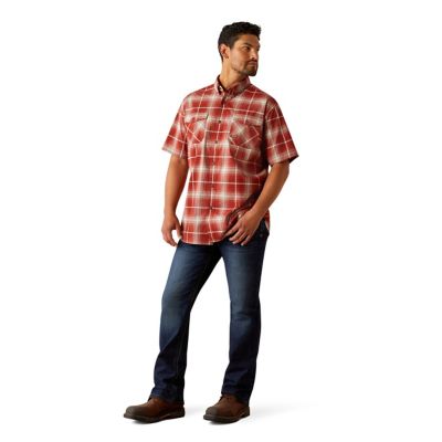Image showing 4 th Ariat Men's Rebar Made Tough Durastretch Collared Short-Sleeve Work Shirt